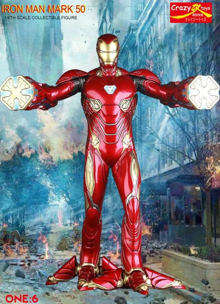 Сумасшедшие игрушки Marvel Мстители Железный человек MK50 1:6 ПВХ коллекционная фигура