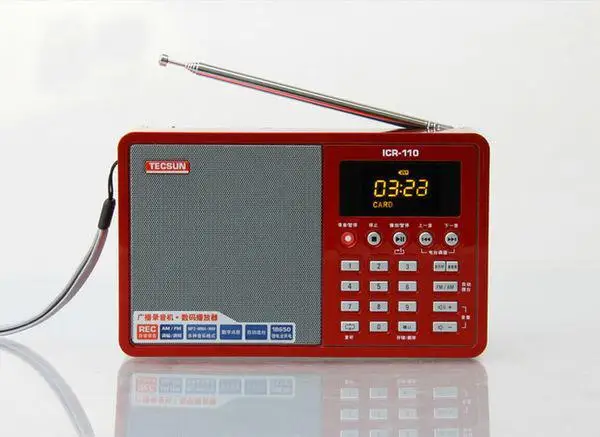 Tecsun ICR 110 радио FM/AM MP3 плеер пожилых Регистраторы цифровой аудио переносной
