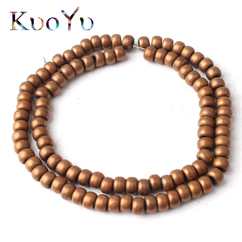 Натуральный Матовый гематит 6x4 мм плоский цилиндр с большим отверстием