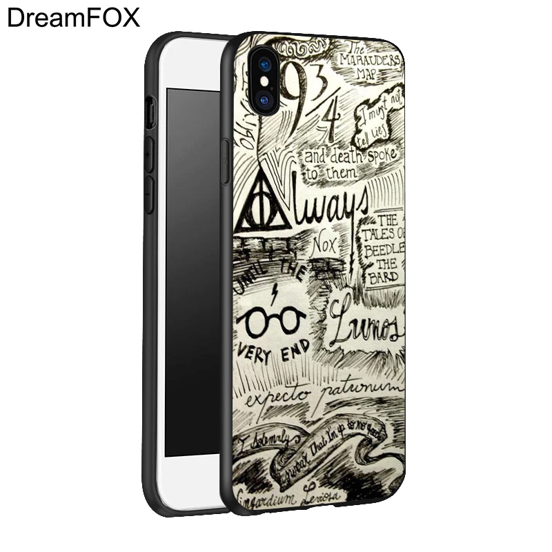 DREAMFOX L373 чехол Гарри Поттер Черный Мягкий ТПУ силиконовый для Apple iPhone XR XS Max X 8 7 6 6S
