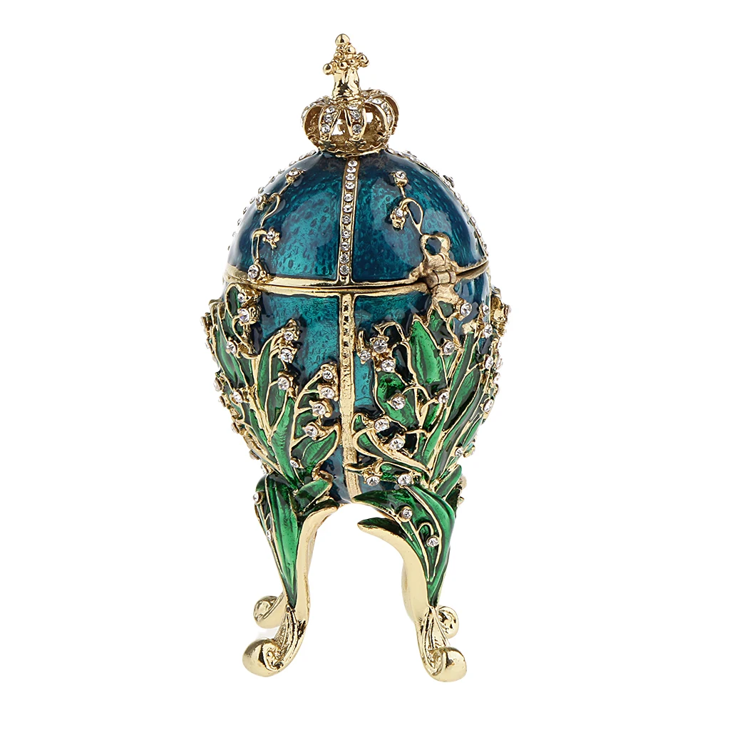 2 шт Роскошная эмаль Faberge Пасхальная коробка-яйцо для ювелирных изделий Чехол бусы свадебное кольцо контейнер для хранения