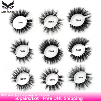 AMAOLASH 50 Pairs Eyelashes Mink Lashes Cross Thick Long Lasting Mink Eyelash Extension Handmade Natural False Lashes Free DHL