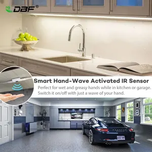 Светодиодная лента DBF с ручной волной, водонепроницаемая, 1,5 м, с регулируемой яркостью, источник питания 12 В, ИК-датчик, ручная волна