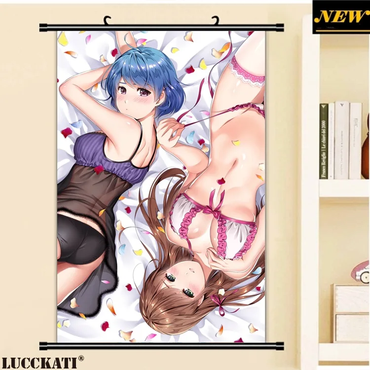 40X60 см домашний na Kanojo задница бюстгальтер грудь держать голый сексуальный лоли комотик мультфильм аниме Настенная картина плакат прокрутки холст живопись
