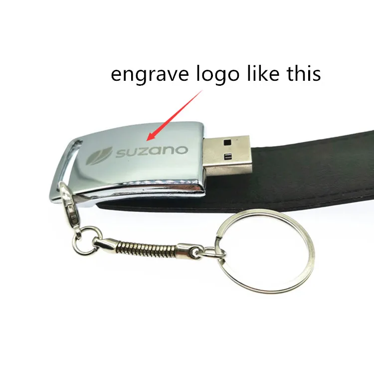 Новинка 2019 металлический брелок флеш накопитель 8 ГБ 16 32 64 кожаный USB флешка карта