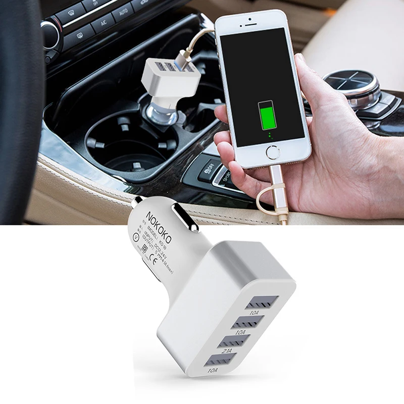 Автомобильное зарядное устройство с 4 портами USB адаптер для зарядки телефона 2 А 1