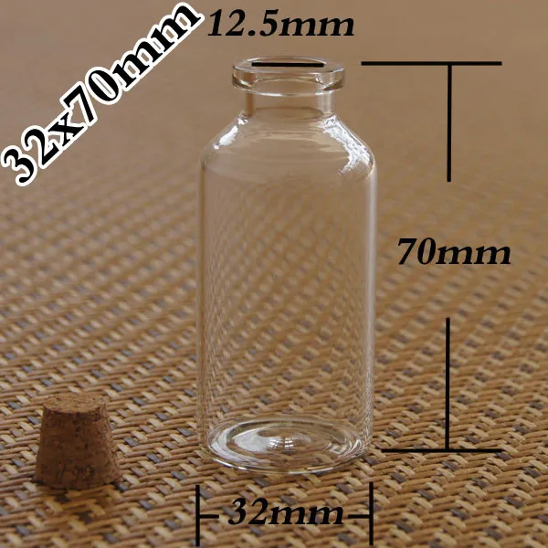 factory 100pcs/lot factory wholesale very cute 35ml glass vials vial, Glass 35 ml small bottles with corks