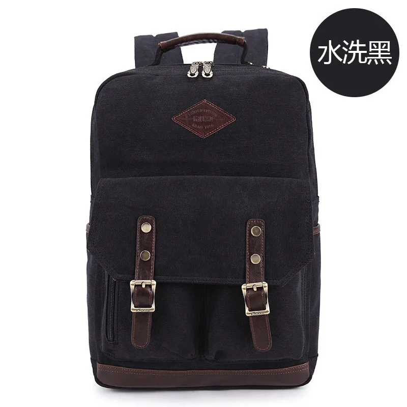 Lebolong мужские рюкзаки для подростков винтажный холщовый однотонный рюкзак Модный