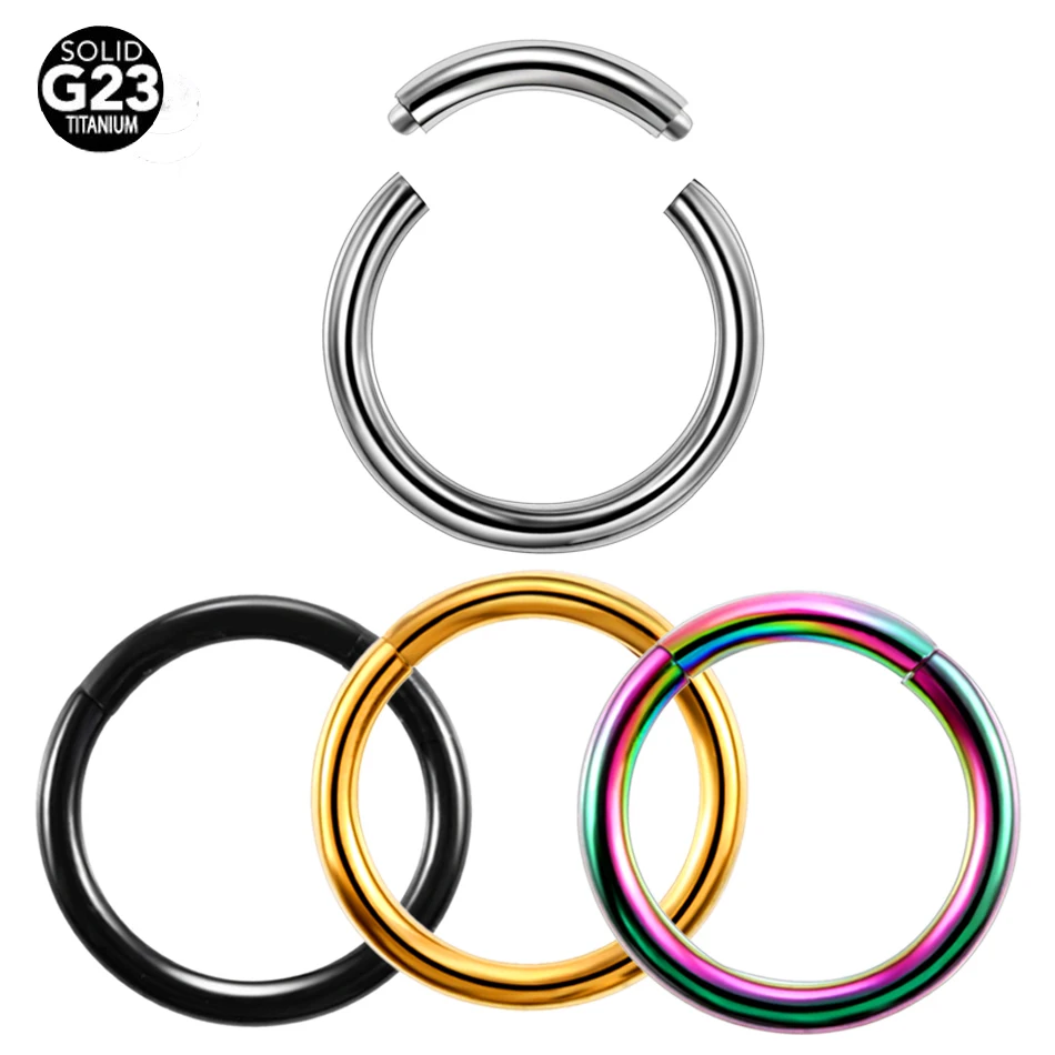 

50PCs/Lot G23 Grade Titanium Colorful Nose Clicker Small Fake Hoop Septum Nose Rings Body Piercing Jewelry