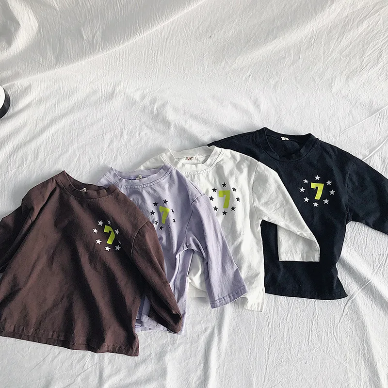 

2 3 4 5 6 Y Baby Long Sleeve Shirts Casual Letter Tops for Girls Boys Clothing Fashion Korean Autumn Toddler Kids Clothes Shirt