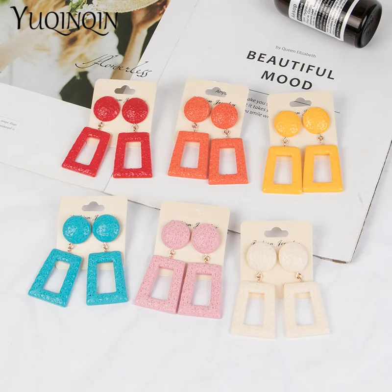 Классические длинные большие круглые геометрические модные серьги-капли из