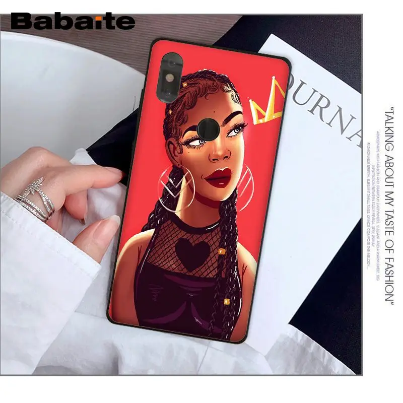 Babaite Colorful art african girl Printing Soft Silicone Black Phone Case for Xiaomi Mi 8 8 SE 6 Note 3 MIX 2 2S Note 3 Cover