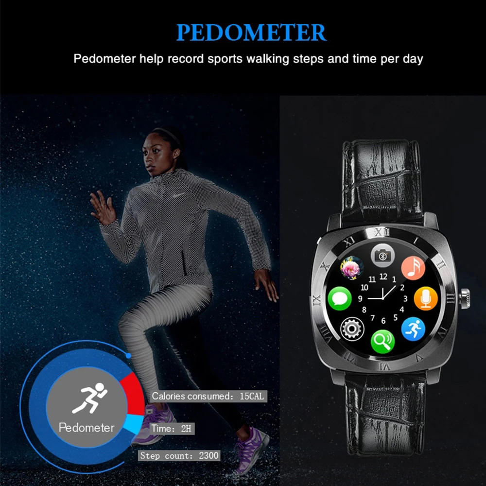 X3 Смарт часы Шагомер фитнес часы камера SIM карты Smartwatch телефон Mp3 плеер человек для IOS Android Watchphone PK U8 DZ09