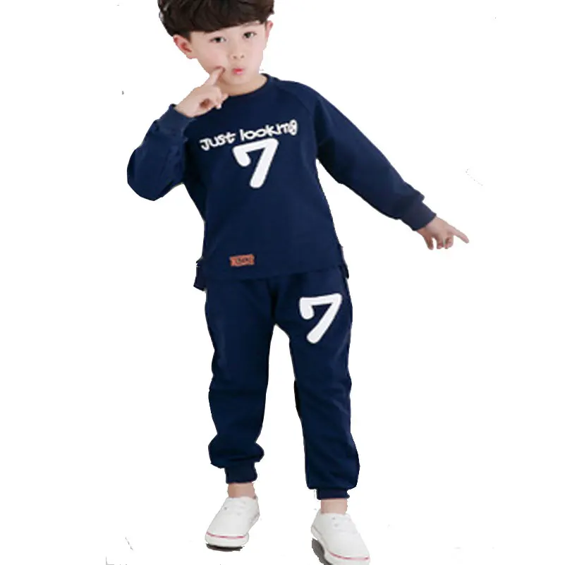 Kids Clothes for Girls Boys Clothing Baby Girl SetsSummer Long Sleeve Sweaters+Pants Letter 7 Children suits 2pc Set |
