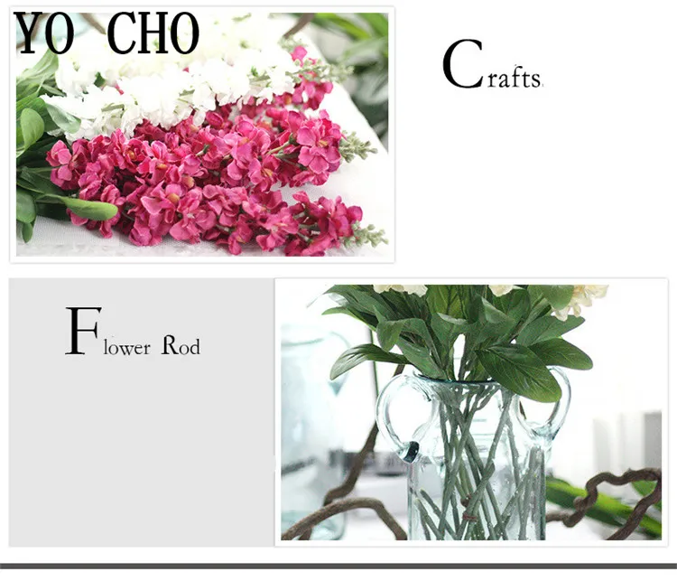 Йо Чо 3 браши Larkspur Hyacinth Snapdragon Искусственные цветы Свадебный подарок Шелковый Цветок День Рождения Вечеринка офис Декор