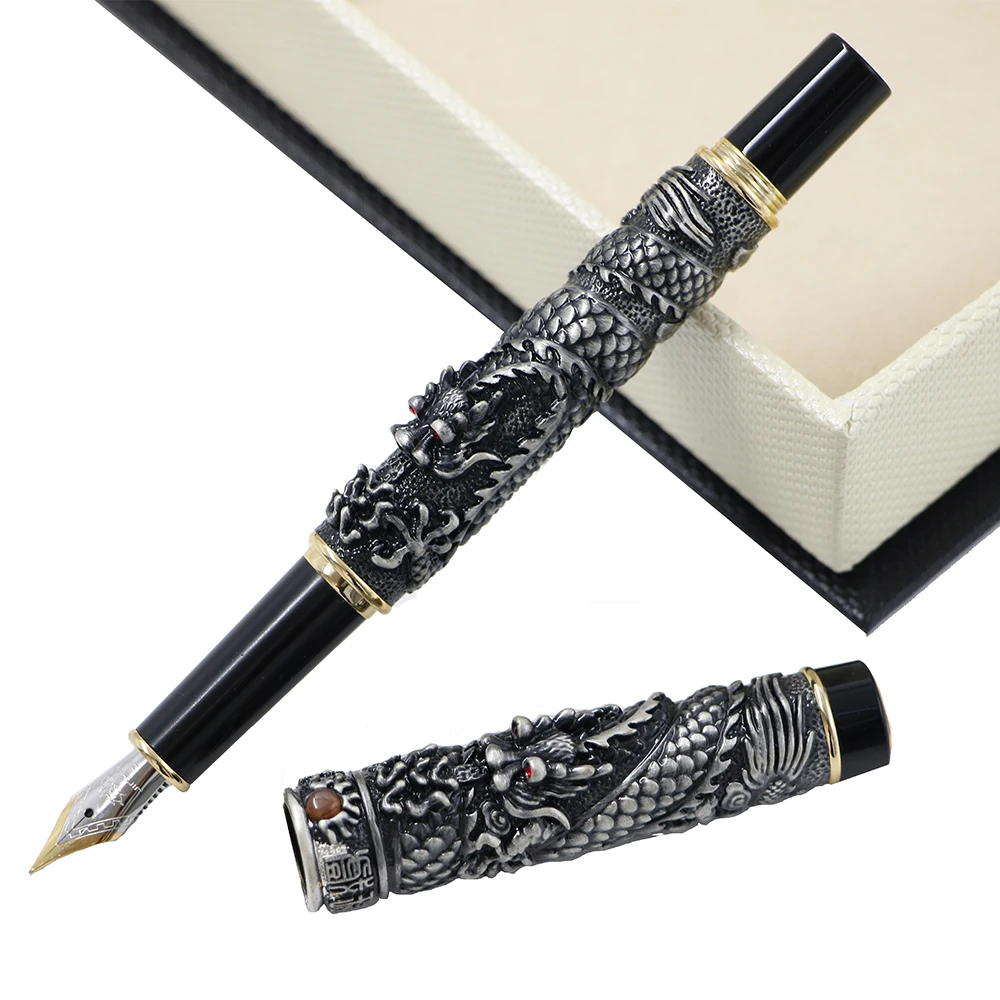 Роскошный Металлический перьевая ручка Jinhao винтажная чернильная авторучка Iraurita