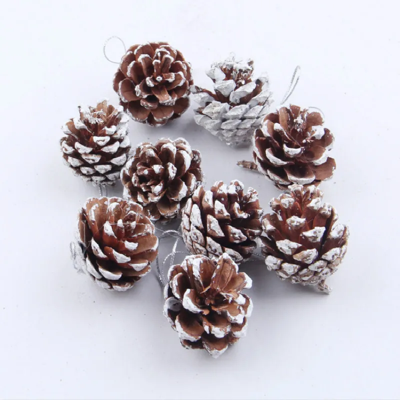 9 шт./компл. Рождественская елка орнамент Висячие шары сосновые орехи Pinecone