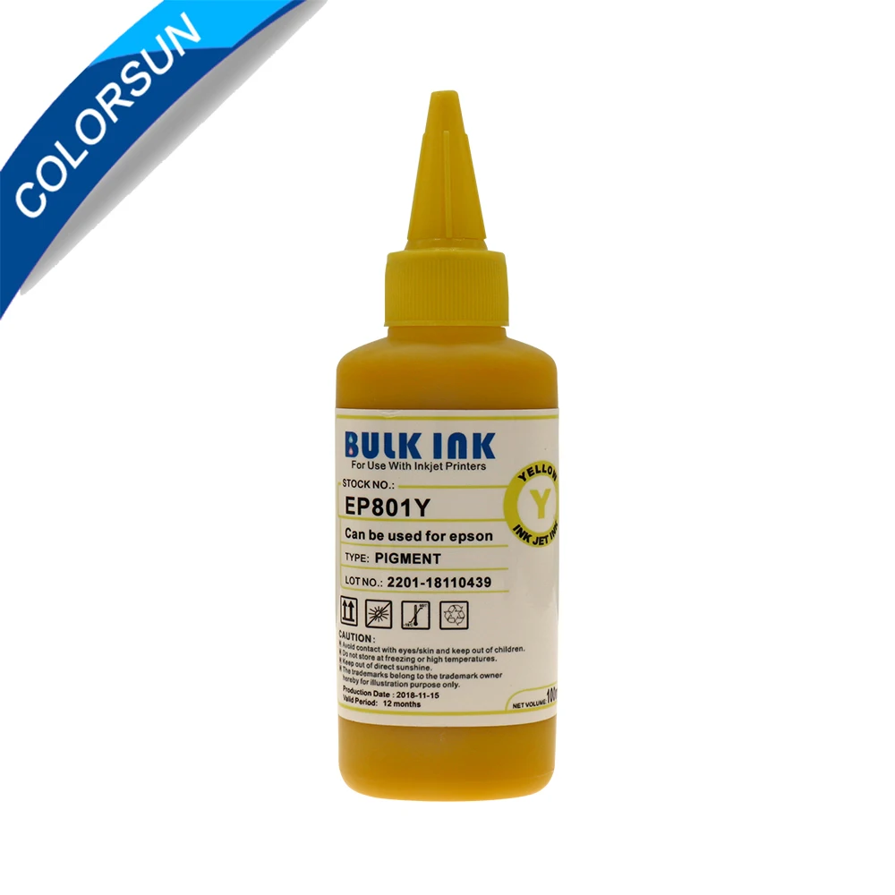 Colorsun 6*100 мл универсальные пигментные чернила для принтера Epson T50 A50 T60 R290 R280 RX610 RX690