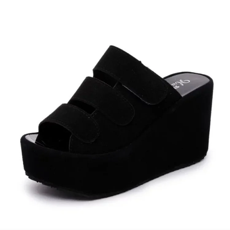 Тапочки женские на платформе толстая подошва криперы матовые высокий каблук