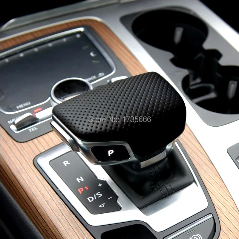 Чехол для Audi A4 B9 A5 Q7 2016 2018 из черной перфорированной кожи|handle gear shift|gear shift knob covershift
