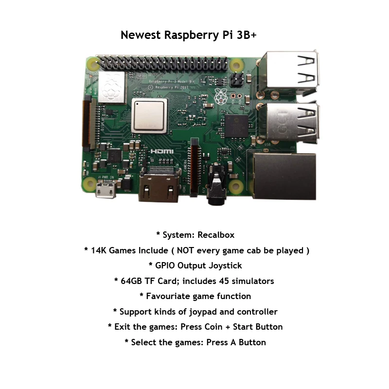 Rasperry Pi 3B 19 дюймов аркадная консоль Recalbox 14 к игры установлен 4:3 ЖК-экран аркадная машина для 2 игрока бартопа