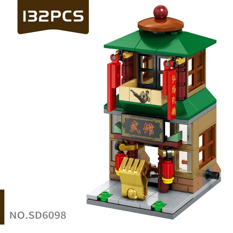 SD6041 132 PCS Строительный блок DIY мини-уличный вид сборка город мини-уличный магазин игрушек розничный магазин KFCE McDonald для детей обучающая игрушка - Цвет: SD6041 132 PCS