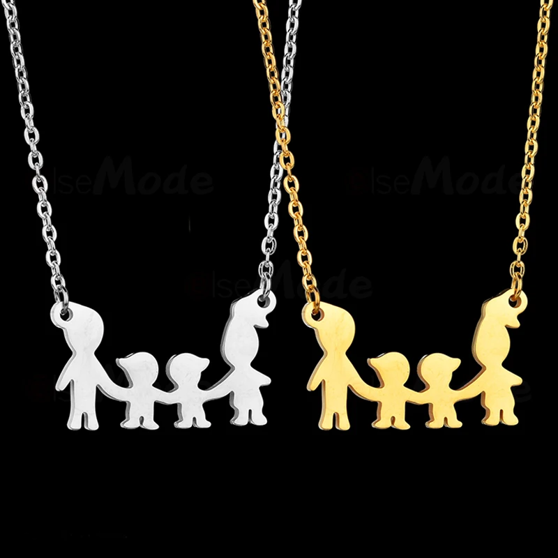 Ожерелье ELSEMODE из нержавеющей стали для мамы сына семьи|Ожерелья с подвеской| |