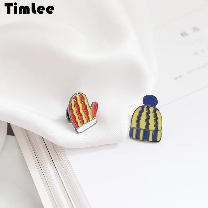 Timlee X203 мультфильм милые перчатки шляпа сплав брошь булавки девушка украшение для