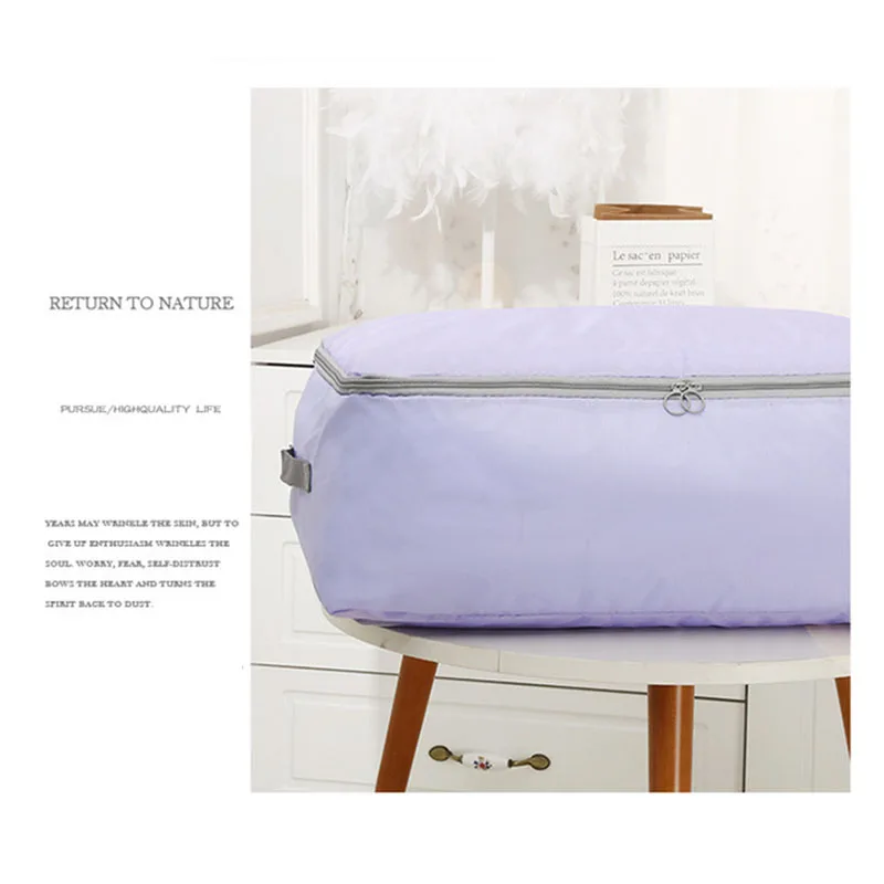 3pcs Purple 4 шт./компл. Складная Сумка-хранилище Антибактериальный Стёганое Одеяло Одежда Шкаф для одежды шкаф для хранения коробки для носков игрушка разное Органайзер для сумки - Цвет: 3pcs Purple