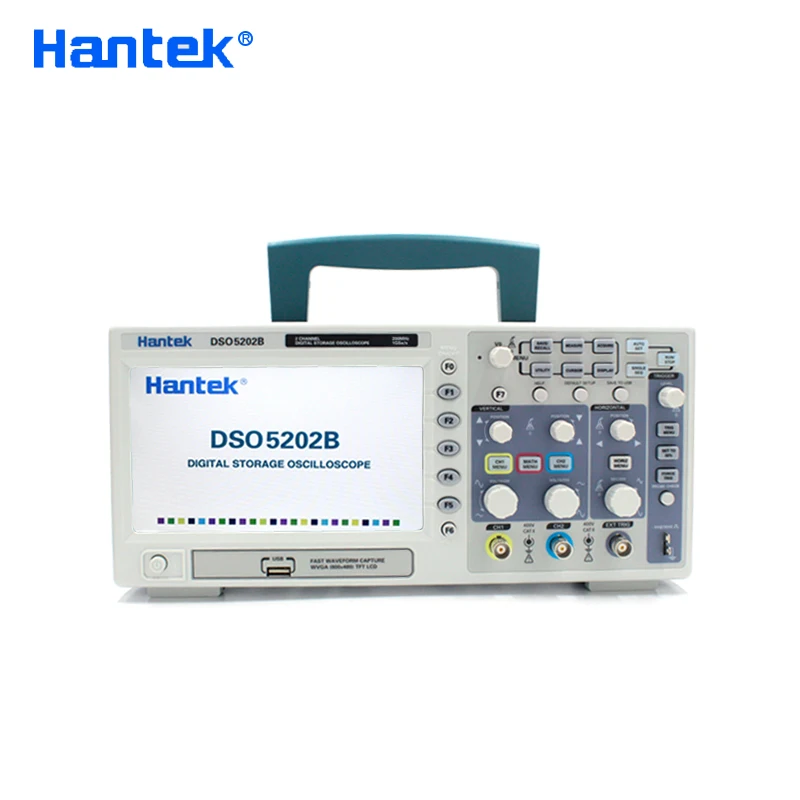 Цифровой осциллограф Hantek DSO5202B ручной 2-канальный 200 МГц ЖК-дисплей USB частота