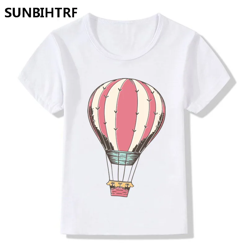Коллекция 2018 года детские розовые футболки с принтом воздушного шара летние топы