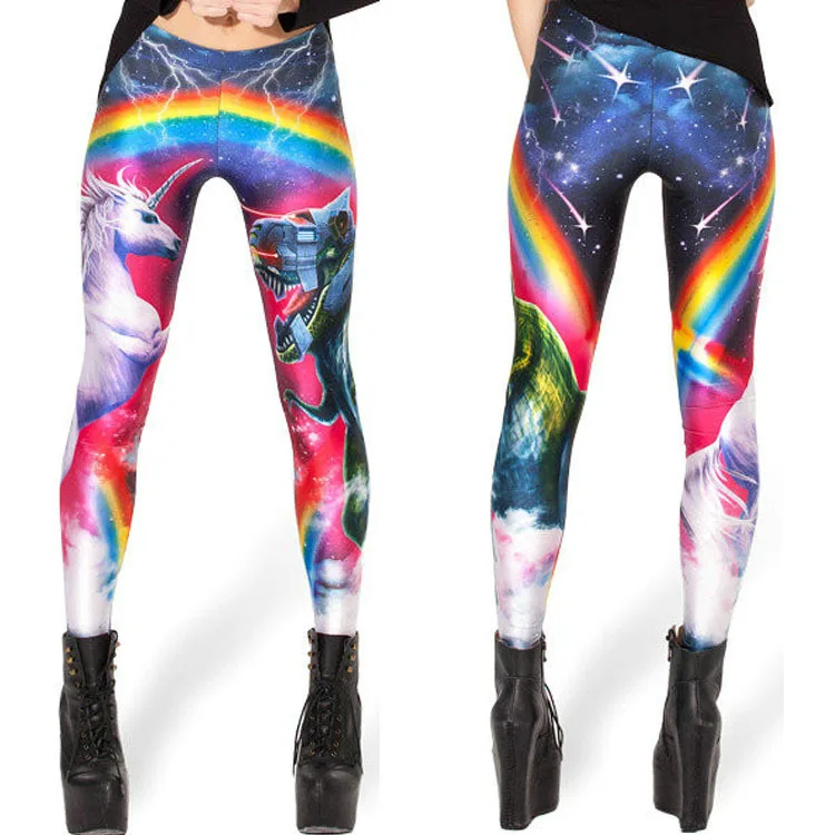 

Spring-Autumn Women's High quality Fitness Leggings Slim Fashion Digital Print Leggings Punk Style Pants