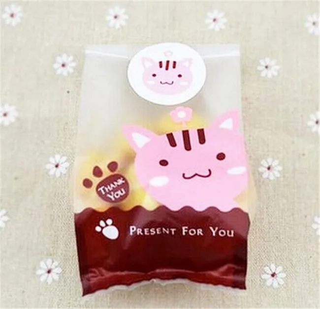 Горячая распродажа! Новинка 100 шт./лот пластиковые пакеты для печенья с принтом