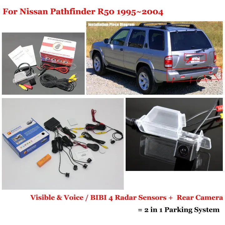 Автомобильные парковочные датчики камера заднего вида для Nissan Pathfinder R50 1995 ~ 2004