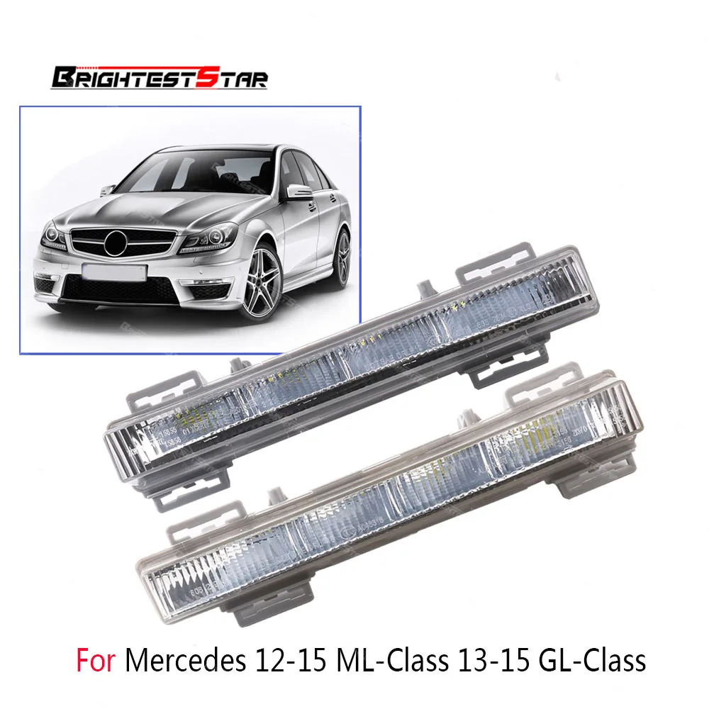 Пара 2049065401 2049065501 для Mercedes ML Class GL 2012 2013 2014 2015 светодиодные дневные ходовые огни