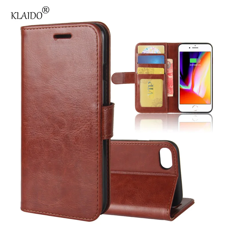 Klaido для apple iphone 8 чехол Шелк Кожа силиконовые откидная крышка Plus с подставкой