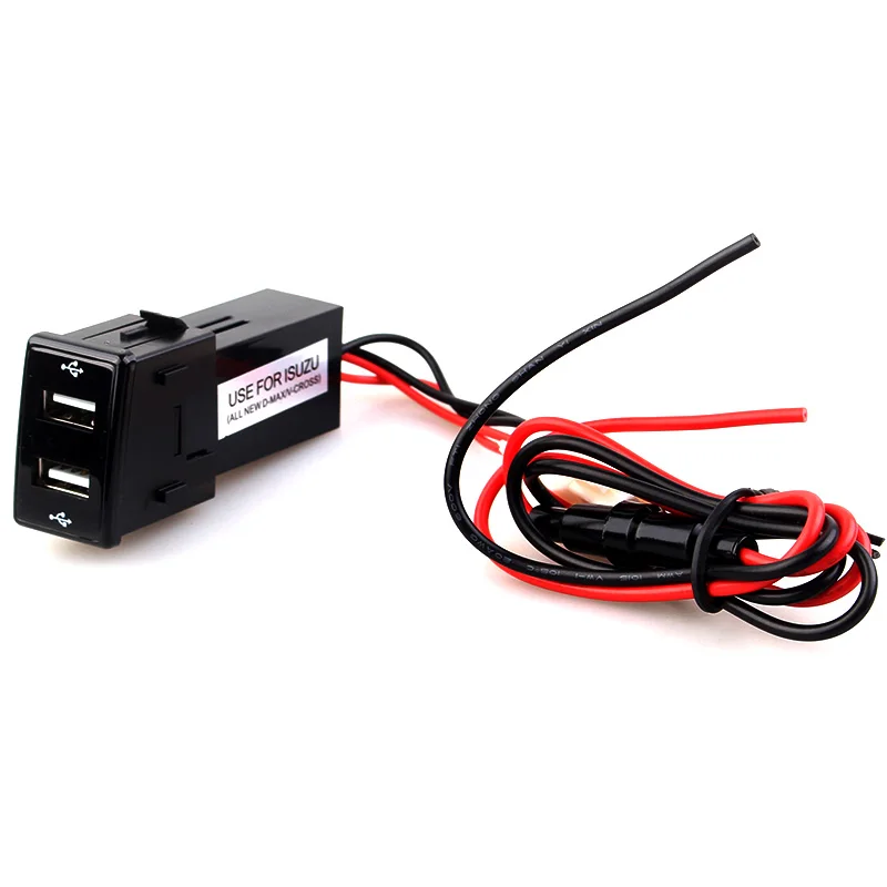 Авто Модификация аксессуары 2usb Dual USB 2.4A автомобильный Стайлинг оригинальная позиционная розетка автомобильное зарядное устройство для Isuzu 36*22 мм