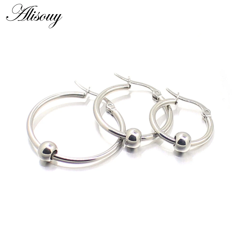 Серьги Alisouy из нержавеющей стали черного цвета золотого унисекс маленькие