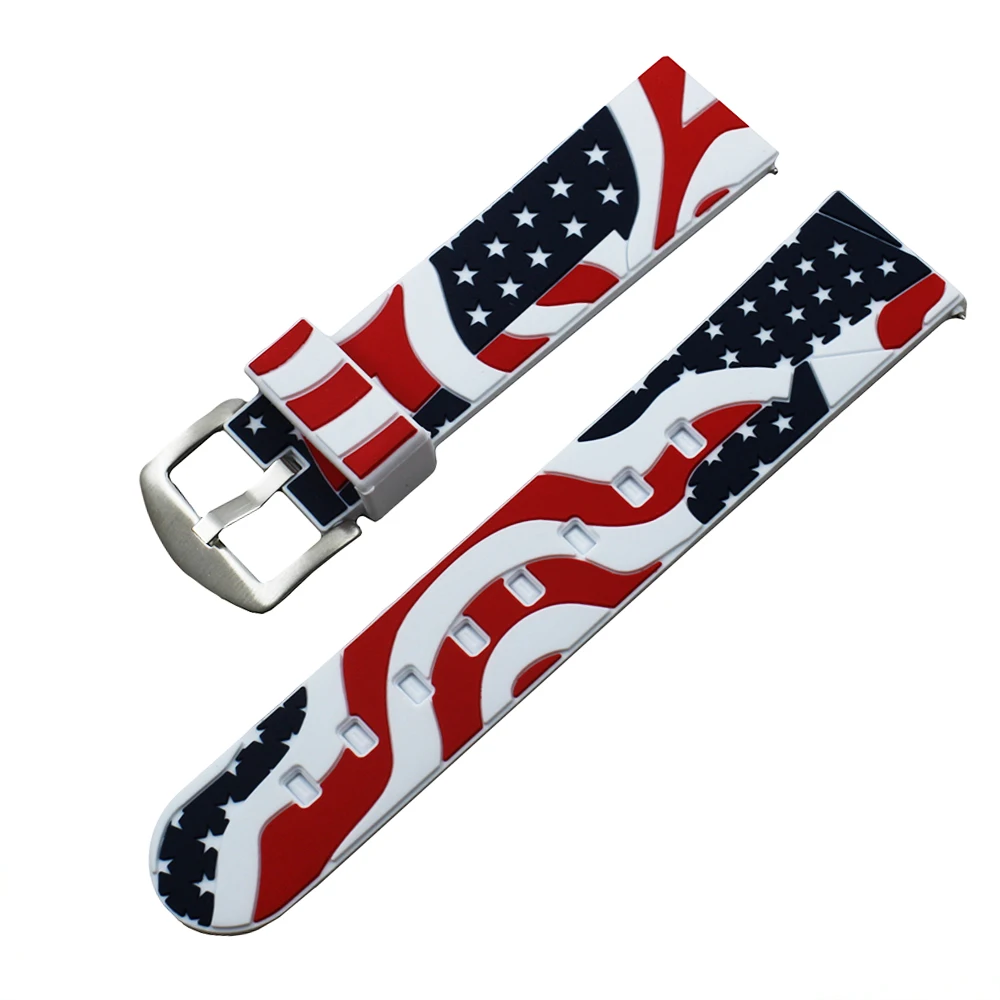

Silicone Rubber Watch Band 22mm for Pebble Time / Steel Stainless Steel Pin Clasp Quick Release Strap Wrist Loop Belt Bracelet