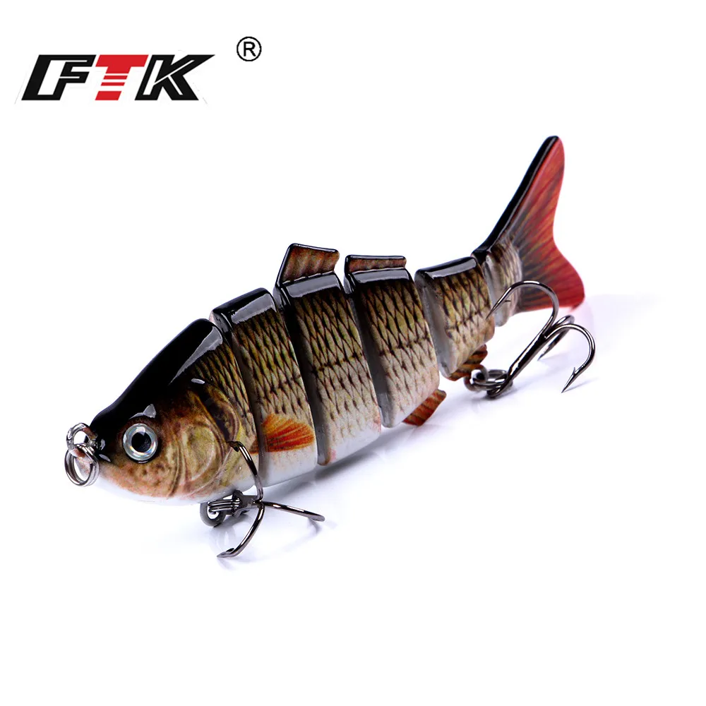 ФТК рыбалки бас приманки тонущий воблер 6 сегментов 19g Multi сочлененных Crankbait