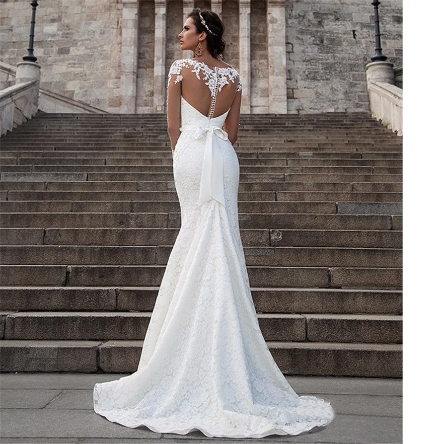 Wejanedress Длинные Труба Свадебное платье брак свадебное 2017 Vestido De Noiva бисера appliuqed