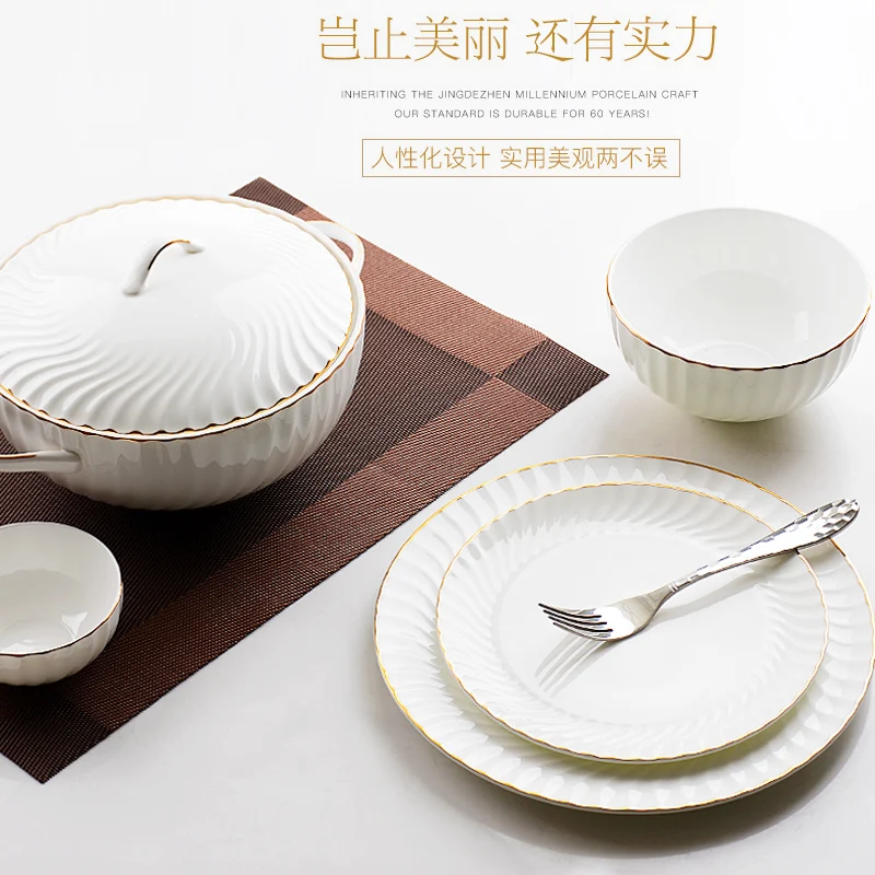 Набор столовых приборов vajilla de porcelana Tangshan костяной фарфор набор посуды набор столовой посуды для кухни набор посуды