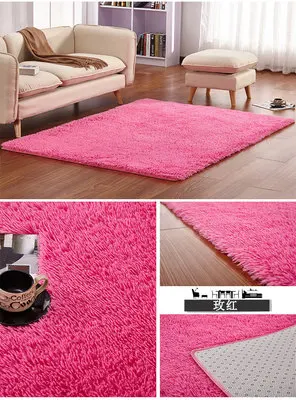 rosy short fur Soft Fluffy Shaggy Rectangle Carpet Floor Mat Living Room Decorative Blanket Area Rug Solid Color White Beige Pink Coffee Black - Цвет: rosy short fur