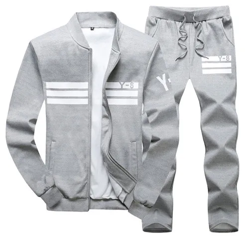 85-grey Большой Размер 7XL 8XL 9XL Брендовые мужские комплекты осень зима спортивный костюм Толстовка+ спортивные штаны Мужская одежда 2 шт. наборы спортивный костюм - Цвет: 85-grey