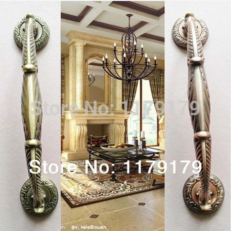 

high quality 305mm vintage brass ktv hotel office home wood glass door pulls handles bronze big gate door handles