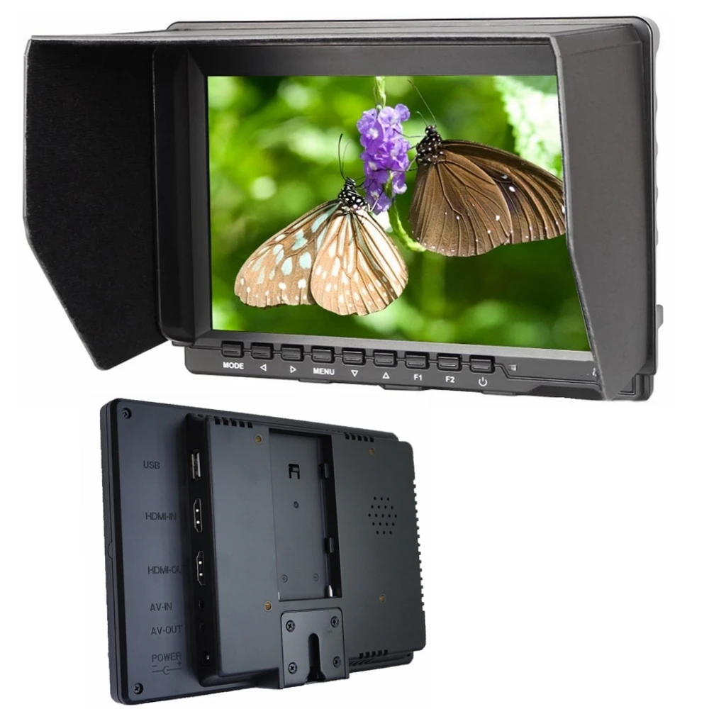 

NEW stock 7" IPS HD Monitor USB HDMI AV Input /output 1280*800 for DSLR Camera BMPCC ,with Sunshade FW759 for BMPCC BMCC