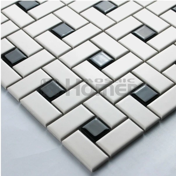 Бесплатная Доставка! 12x12 &quotматовый белый и черный керамическая мозаика