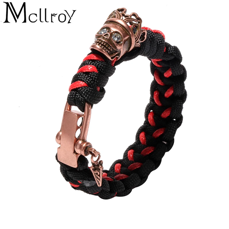 Mcllroy браслет подвески Золотая стальная плетеная веревка для зонтиков ручной