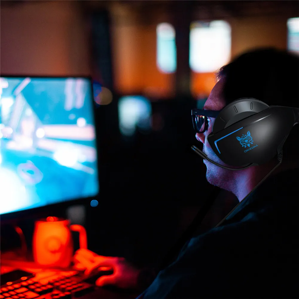 ONIKUMA K7 шлем PS4 игровая гарнитура PC Gamer С глубоким басом наушники с микрофоном для Mac nintendo переключатель Xbox One PUBG игры