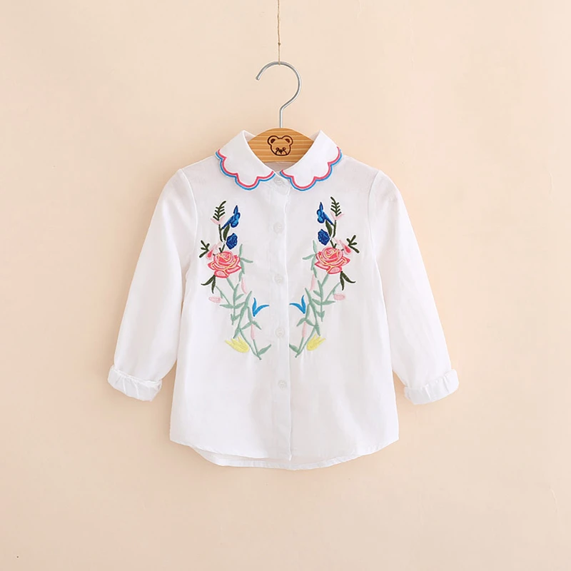 IMMDOS Girls 2018 Spring Cotton Blouses Kids Embroidery Floral Shirts Children Princess Fashion Blusas Baby Girl Cute Clothes | Детская